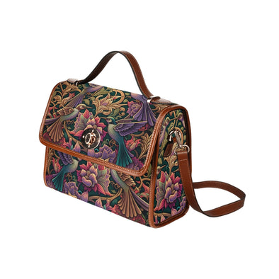Whimsical Hummingbirds Canvas Satchel Bag - Crystallized Collective