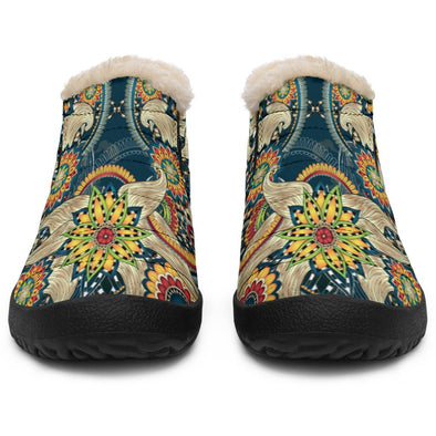 Yellow Flower Fractal Winter Sneakers - Crystallized Collective