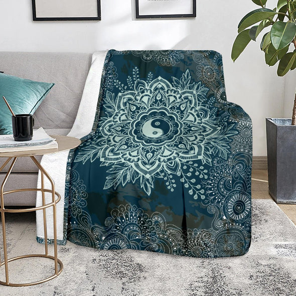 Yin and Yang Mandala Premium Blanket - Crystallized Collective