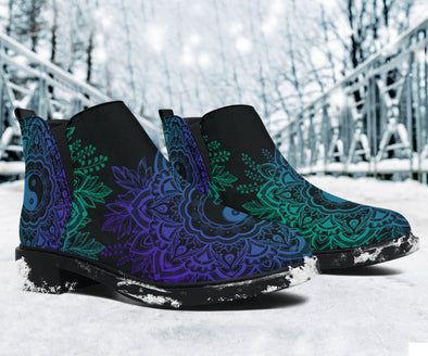 Yin Yang Mandala Ankle Boots - Crystallized Collective