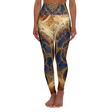 ZenFlex High Waist Yoga Legging: Serene Fluid Art Alhambra Design - Crystallized Collective
